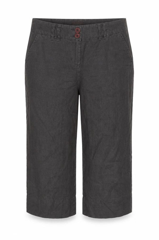 Phase Eight Women’s Grey Linen Cropped Wide-Leg Trousers UK 12