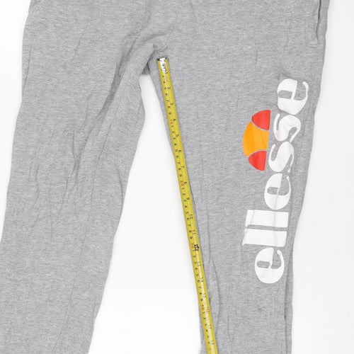 Ellesse Women Grey L Logo Fleece Jogger Sweatpants