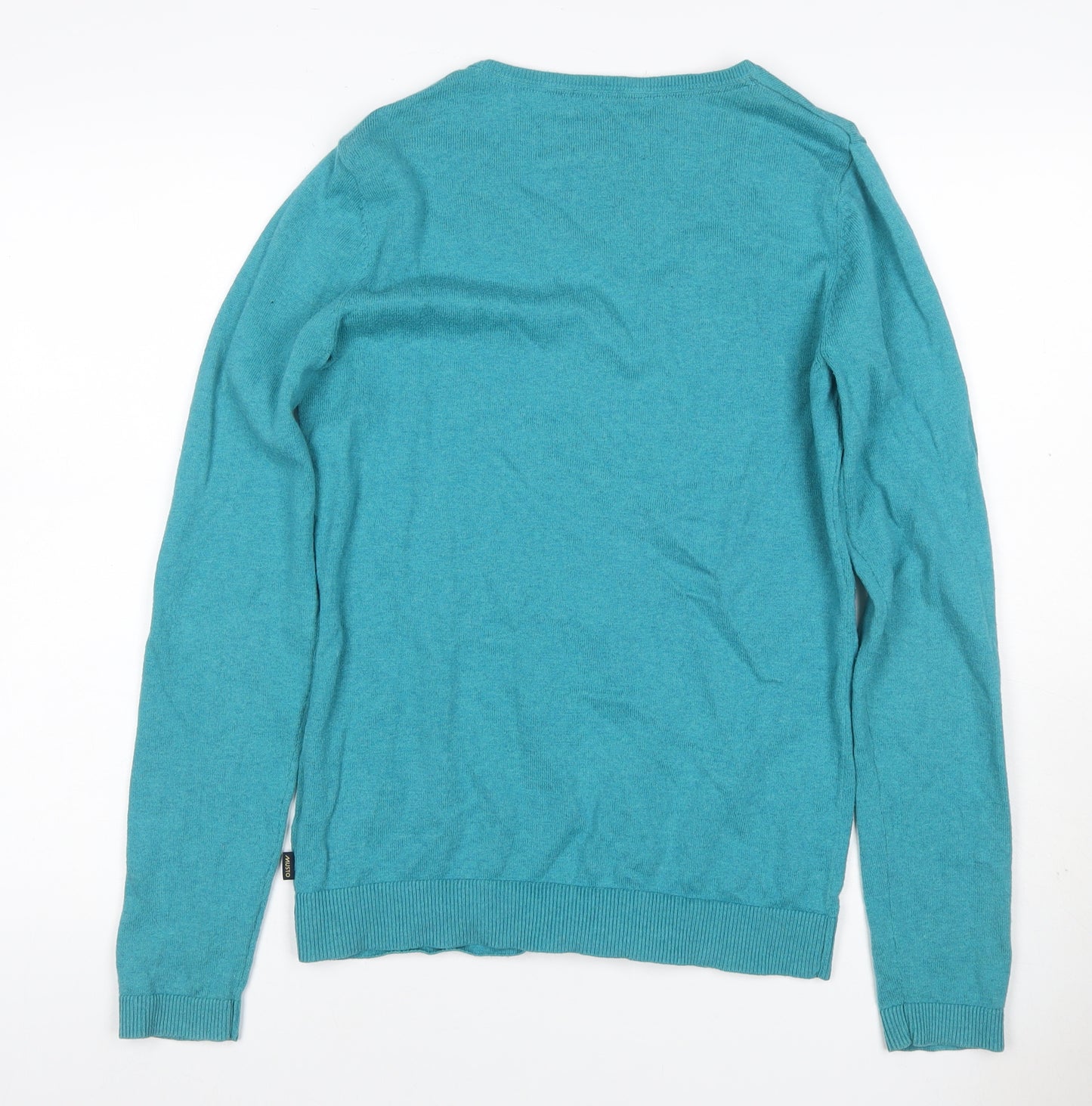 Musto Women’s Blue Cotton V-Neck Long Sleeve Pullover Jumper UK 12