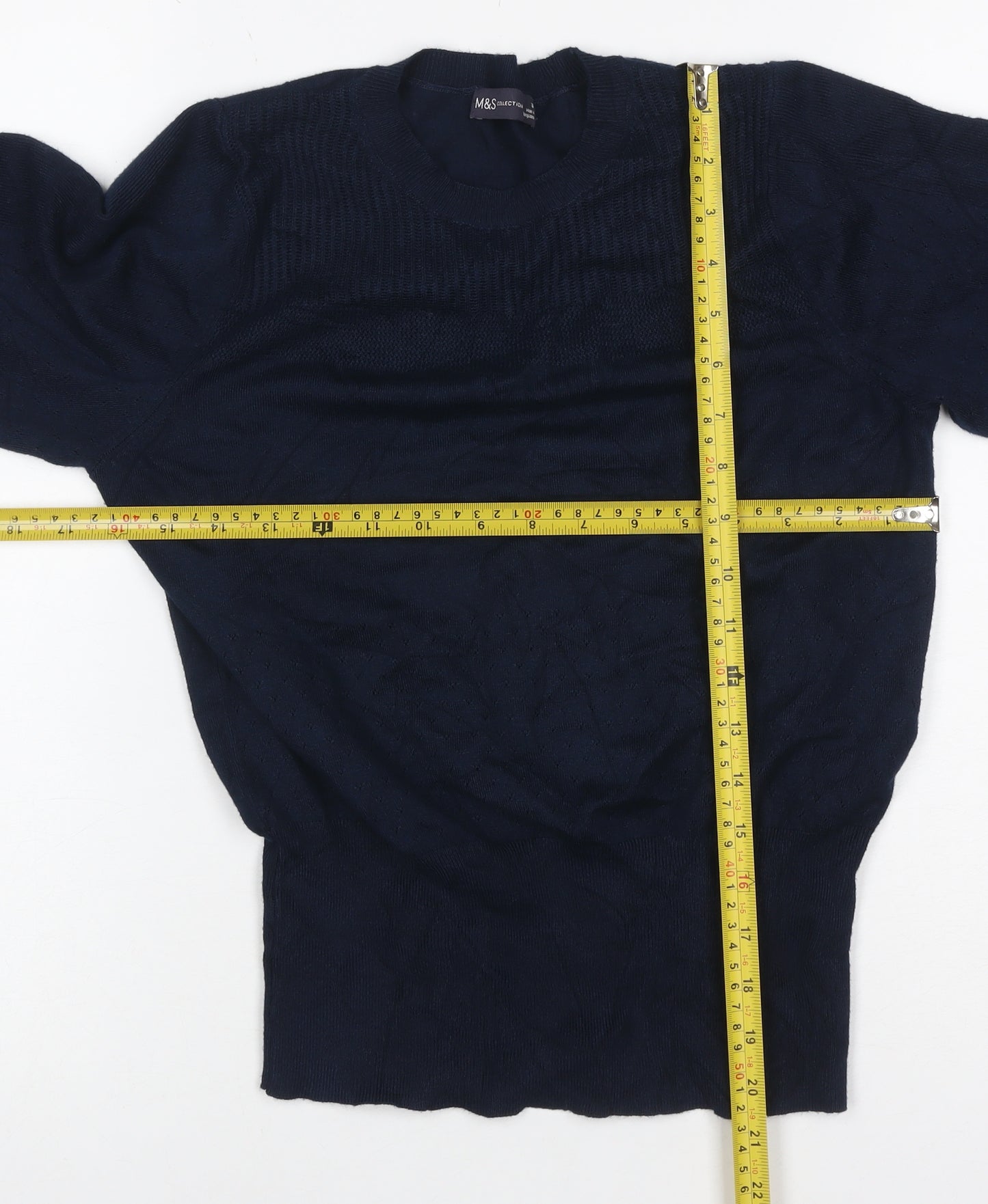 Marks and Spencer Women’s Navy Blue Size 10 Crew Neck Knit Jumper