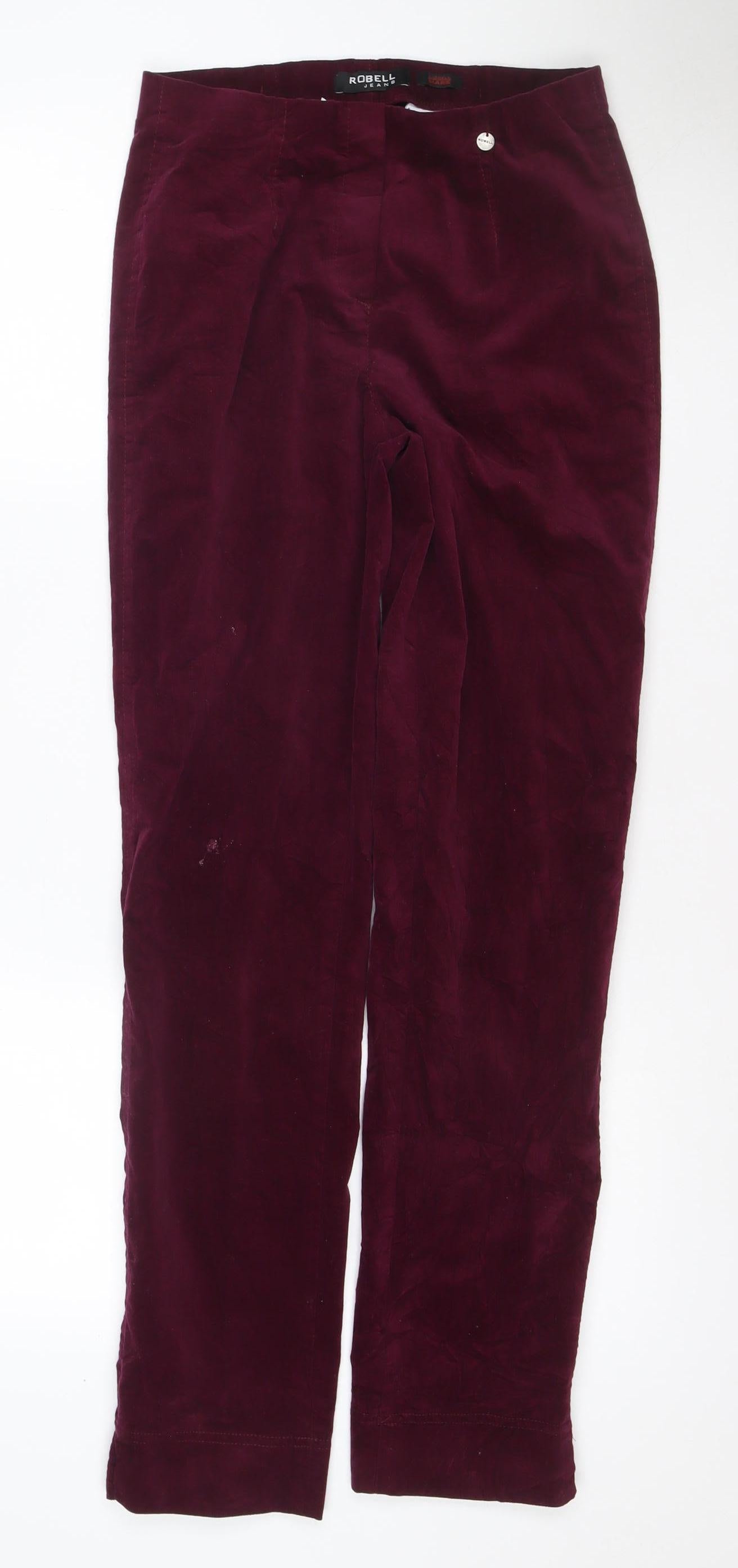 Robell Women Purple Size 8 Marie Stretch Straight Trousers