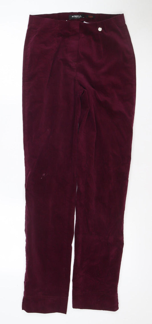 Robell Women Purple Size 8 Marie Stretch Straight Trousers