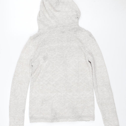 Surface Women’s Ivory Size 10 Linen Cable Knit Full Zip Hoodie