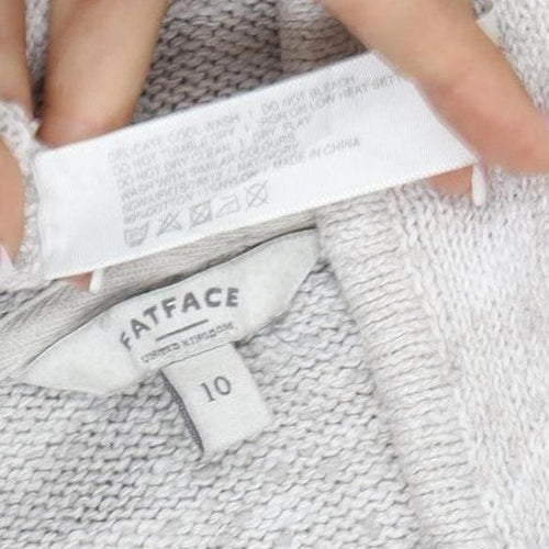 Surface Women’s Ivory Size 10 Linen Cable Knit Full Zip Hoodie