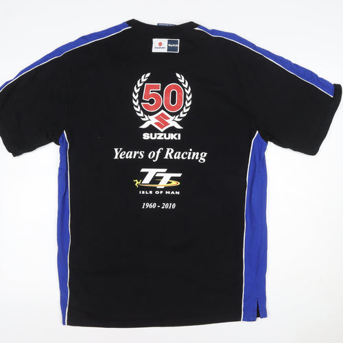 Suzuki Men’s XL Black Blue TT Isle of Man Racing Graphic T-Shirt
