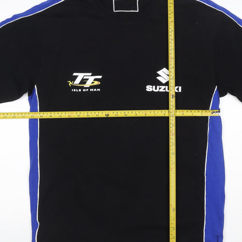 Suzuki Men’s XL Black Blue TT Isle of Man Racing Graphic T-Shirt