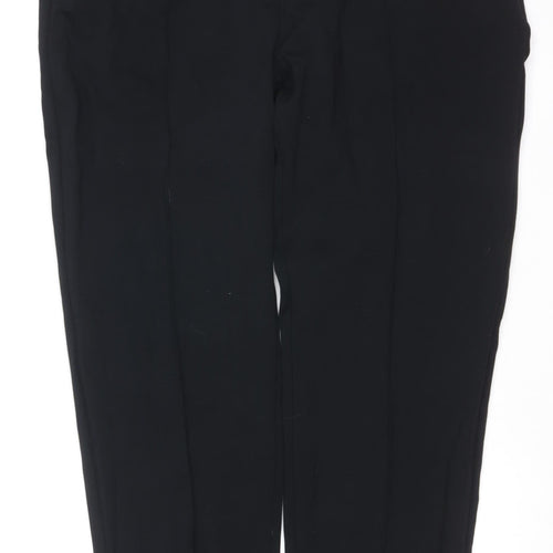 Marks & Spencer Women Black UK 18 Short Straight Tailored Dress Trousers