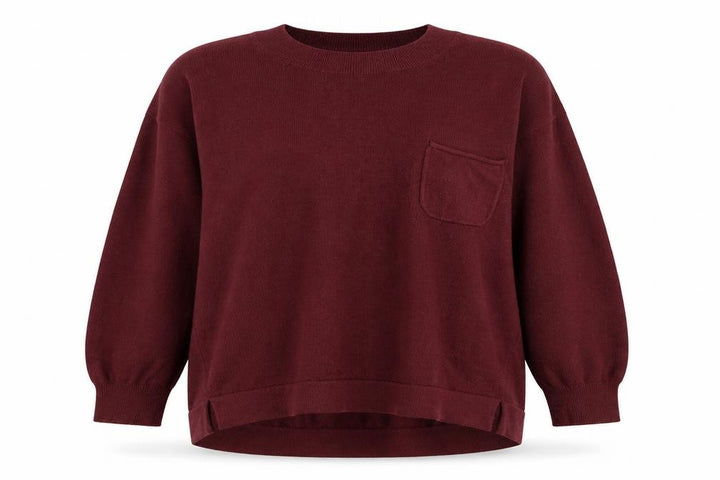 French Connection Women Red XL Crew Neck Pocket Pullover Jumper