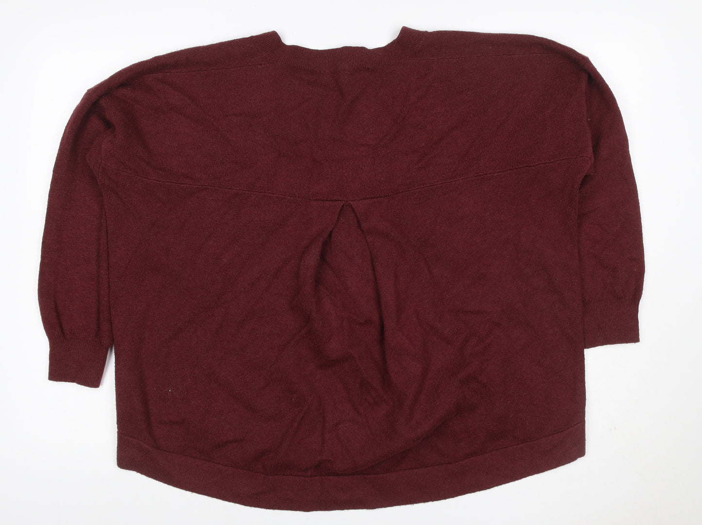 French Connection Women Red XL Crew Neck Pocket Pullover Jumper