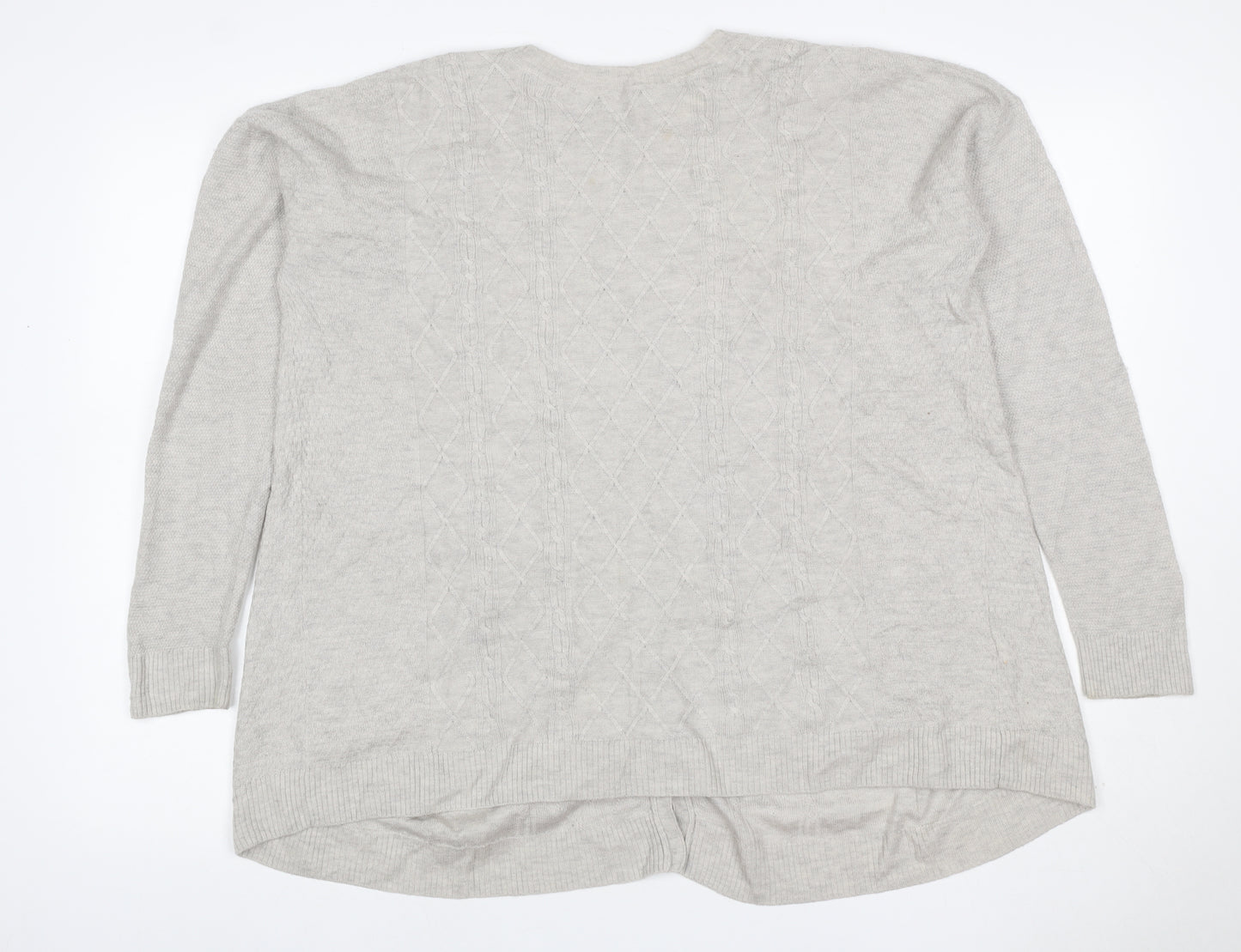 Fat Face Women’s Grey Cable Knit Button Cardigan UK 14