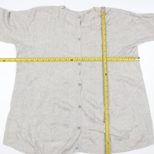Fat Face Women’s Grey Cable Knit Button Cardigan UK 14