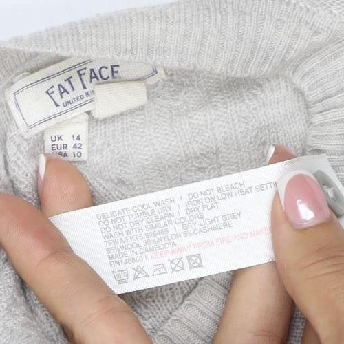 Fat Face Women’s Grey Cable Knit Button Cardigan UK 14