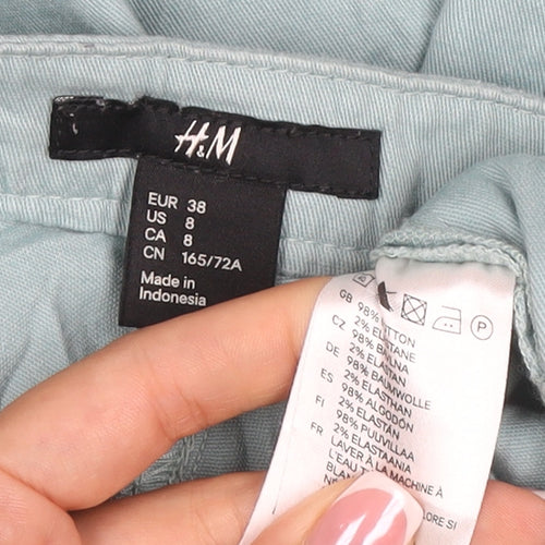 H&M Women Blue UK 10 Straight Leg Cotton Stretch Jeans