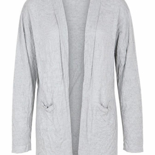 Uniqlo Women Grey Linen Viscose Open Front Cardigan Size M UK 12