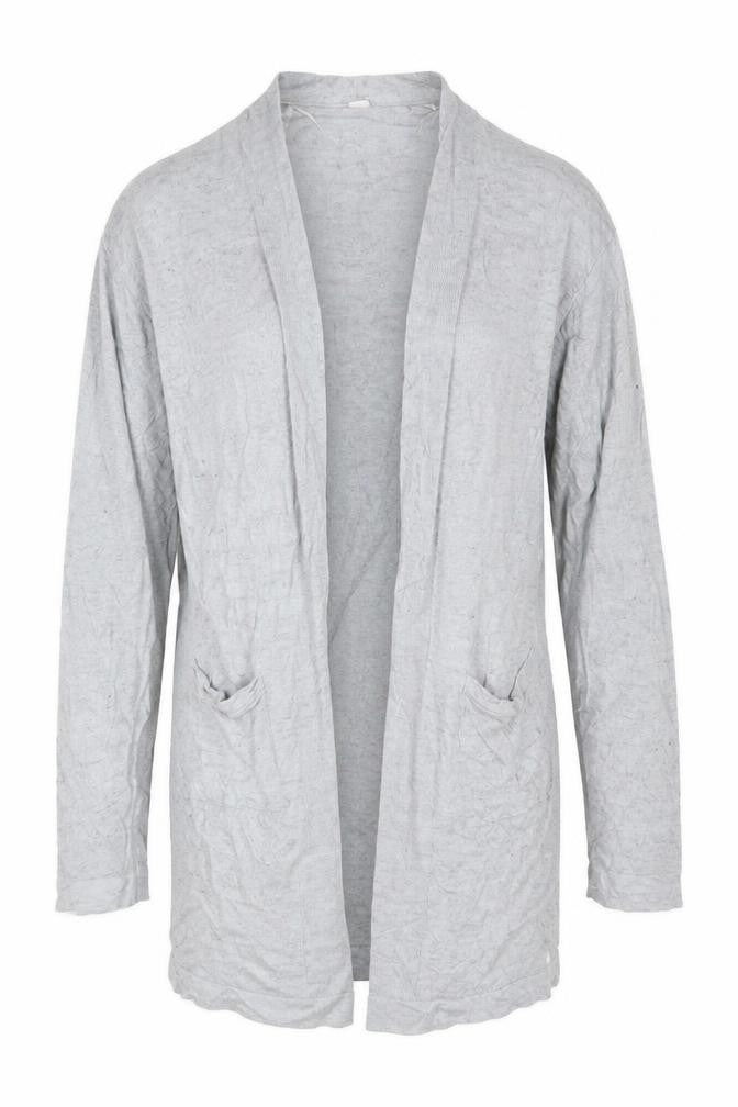Uniqlo Women Grey Linen Viscose Open Front Cardigan Size M UK 12