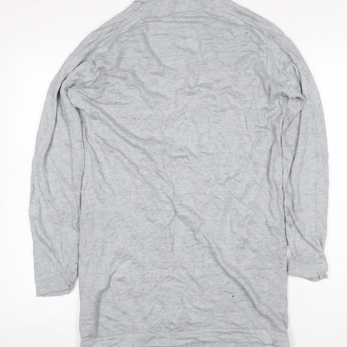 Uniqlo Women Grey Linen Viscose Open Front Cardigan Size M UK 12