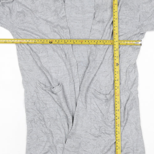 Uniqlo Women Grey Linen Viscose Open Front Cardigan Size M UK 12
