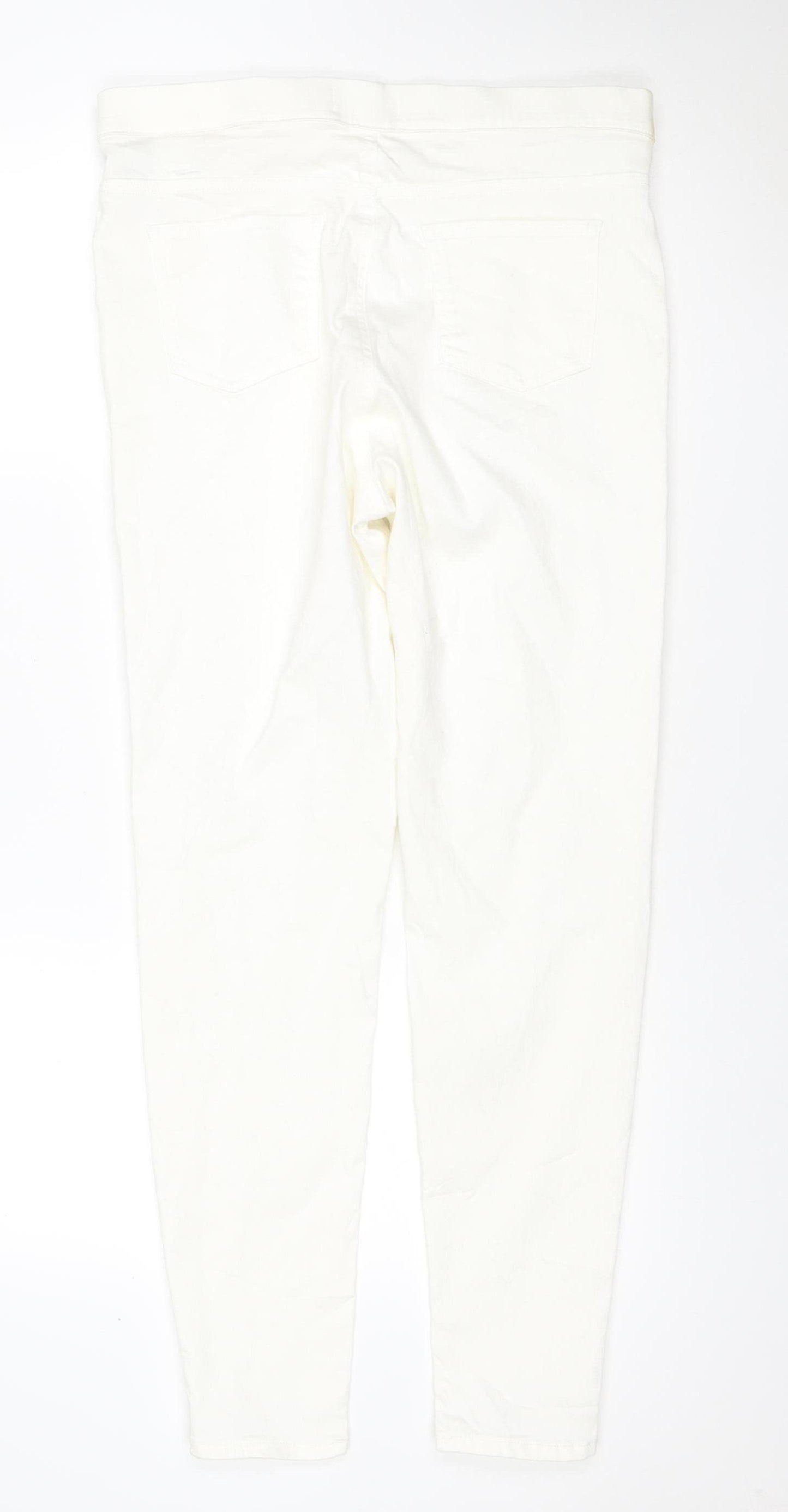 Marks and Spencer Women White Size 16 Stretch Jeggings Slim Fit
