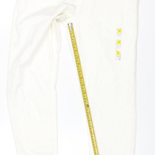 Marks and Spencer Women White Size 16 Stretch Jeggings Slim Fit