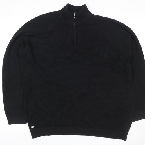 Kensington Eastside Men’s Black XXL 1/4 Zip Waffle Knit Jumper