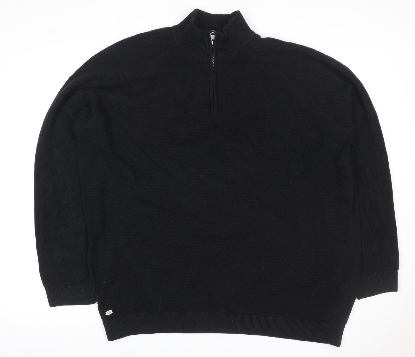 Kensington Eastside Men’s Black XXL 1/4 Zip Waffle Knit Jumper