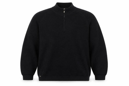 Kensington Eastside Men’s Black XXL 1/4 Zip Waffle Knit Jumper
