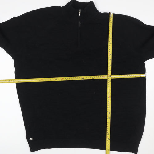 Kensington Eastside Men’s Black XXL 1/4 Zip Waffle Knit Jumper