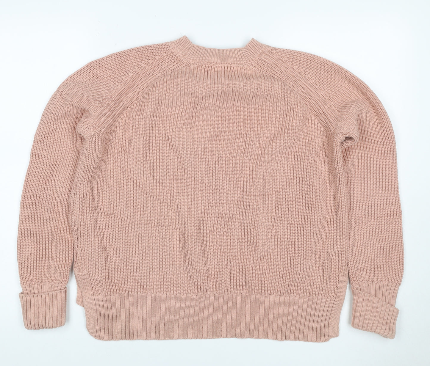 Phase Eight Women Pink M Cotton High Neck Raglan Knit Jumper