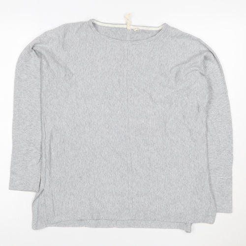 White Stuff Women’s Grey Size 10 Cotton Knit Round Neck Jumper