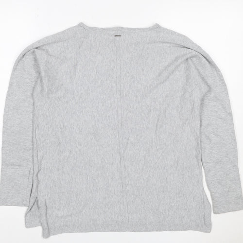 White Stuff Women’s Grey Size 10 Cotton Knit Round Neck Jumper
