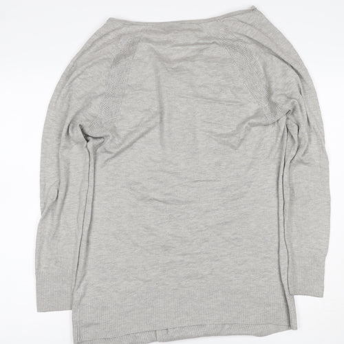 Monsoon Women’s Grey Size 10 Open Wrap Knit Cardigan Long Sleeve