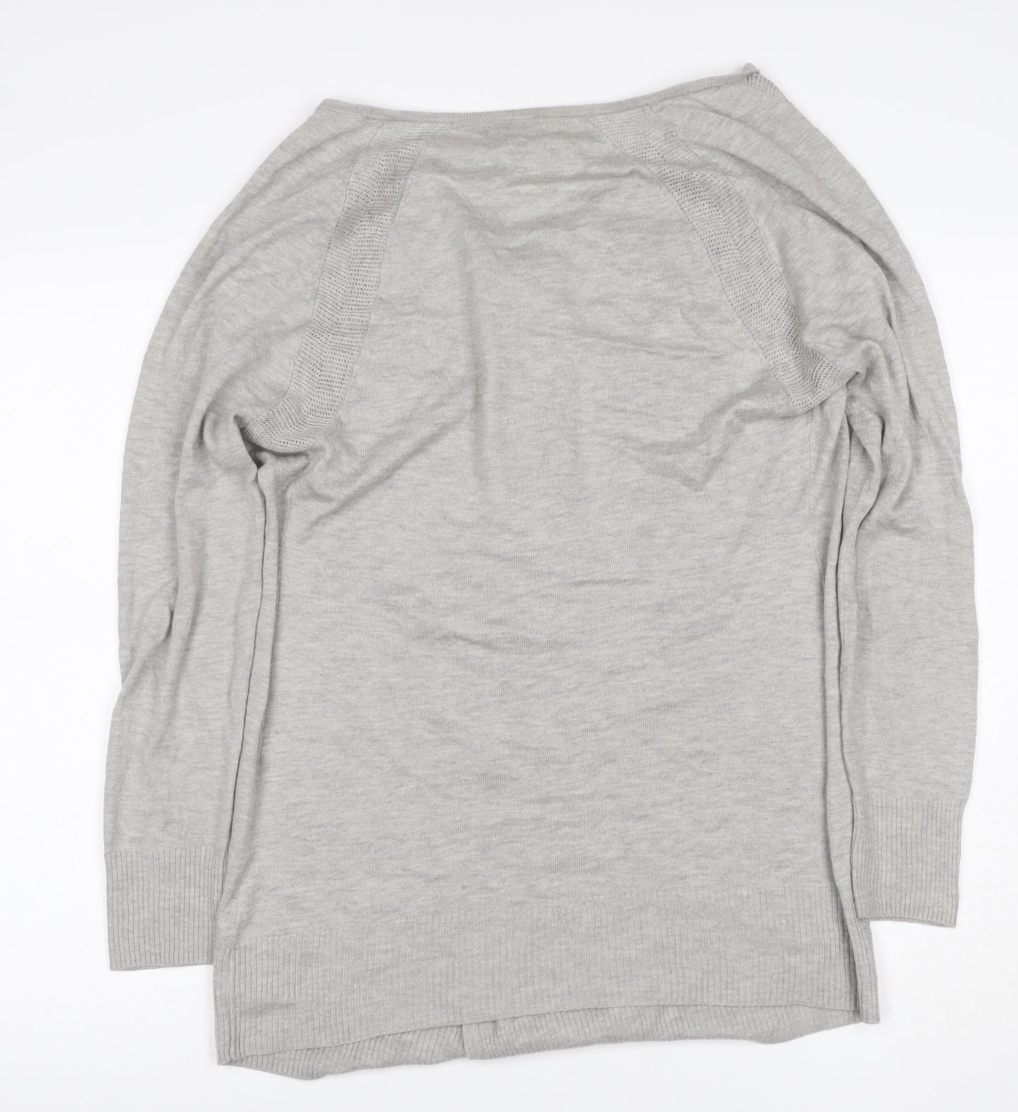 Monsoon Women’s Grey Size 10 Open Wrap Knit Cardigan Long Sleeve