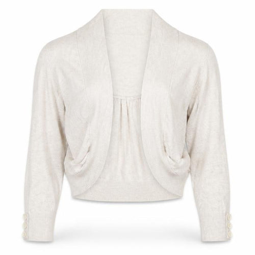 Wallis Women Ivory Open Front Cardigan Size S Cotton Viscose Knit