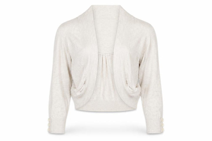 Wallis Women Ivory Open Front Cardigan Size S Cotton Viscose Knit