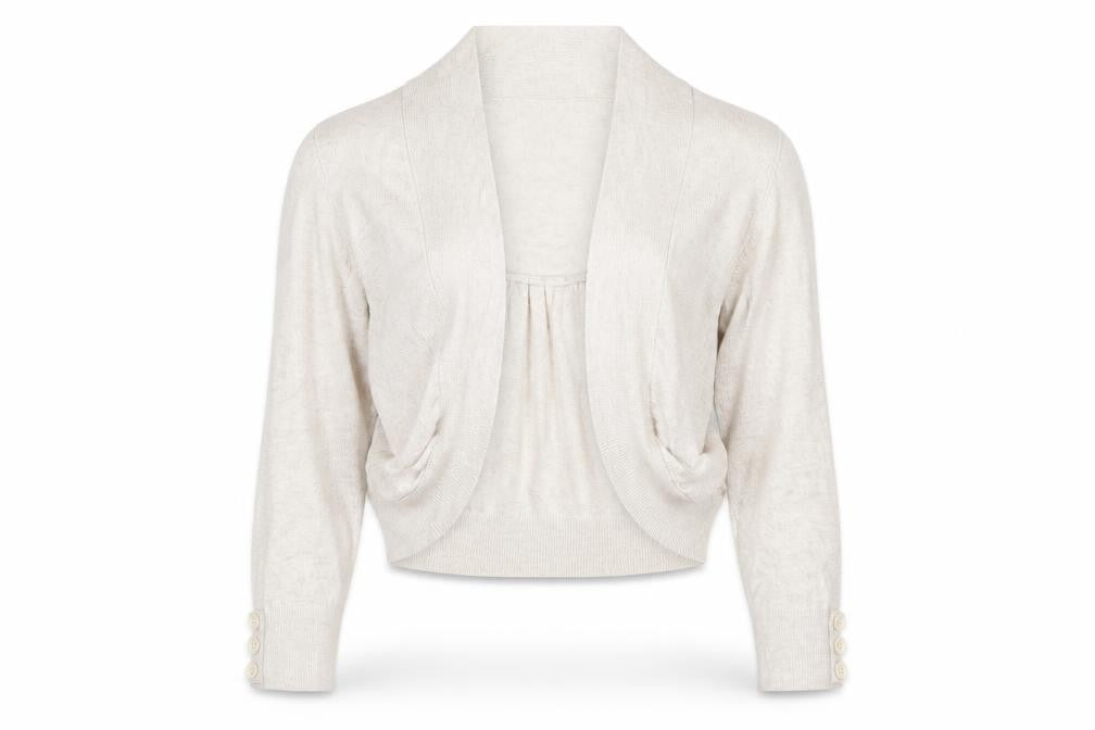 Wallis Women Ivory Open Front Cardigan Size S Cotton Viscose Knit