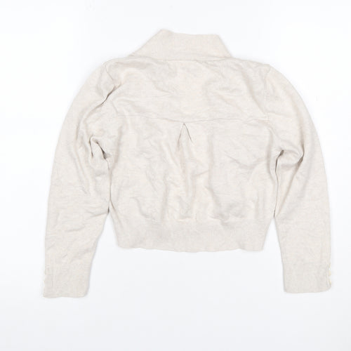 Wallis Women Ivory Open Front Cardigan Size S Cotton Viscose Knit