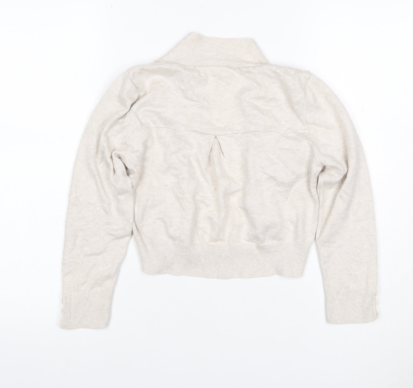 Wallis Women Ivory Open Front Cardigan Size S Cotton Viscose Knit
