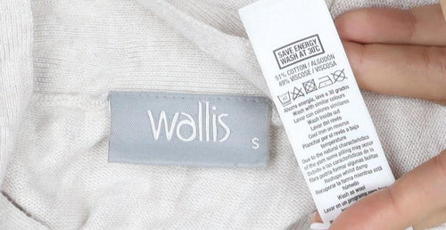 Wallis Women Ivory Open Front Cardigan Size S Cotton Viscose Knit