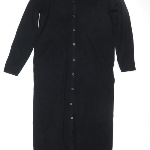 Marks and Spencer Women Black UK 16 Long Sleeve Shirt Dress