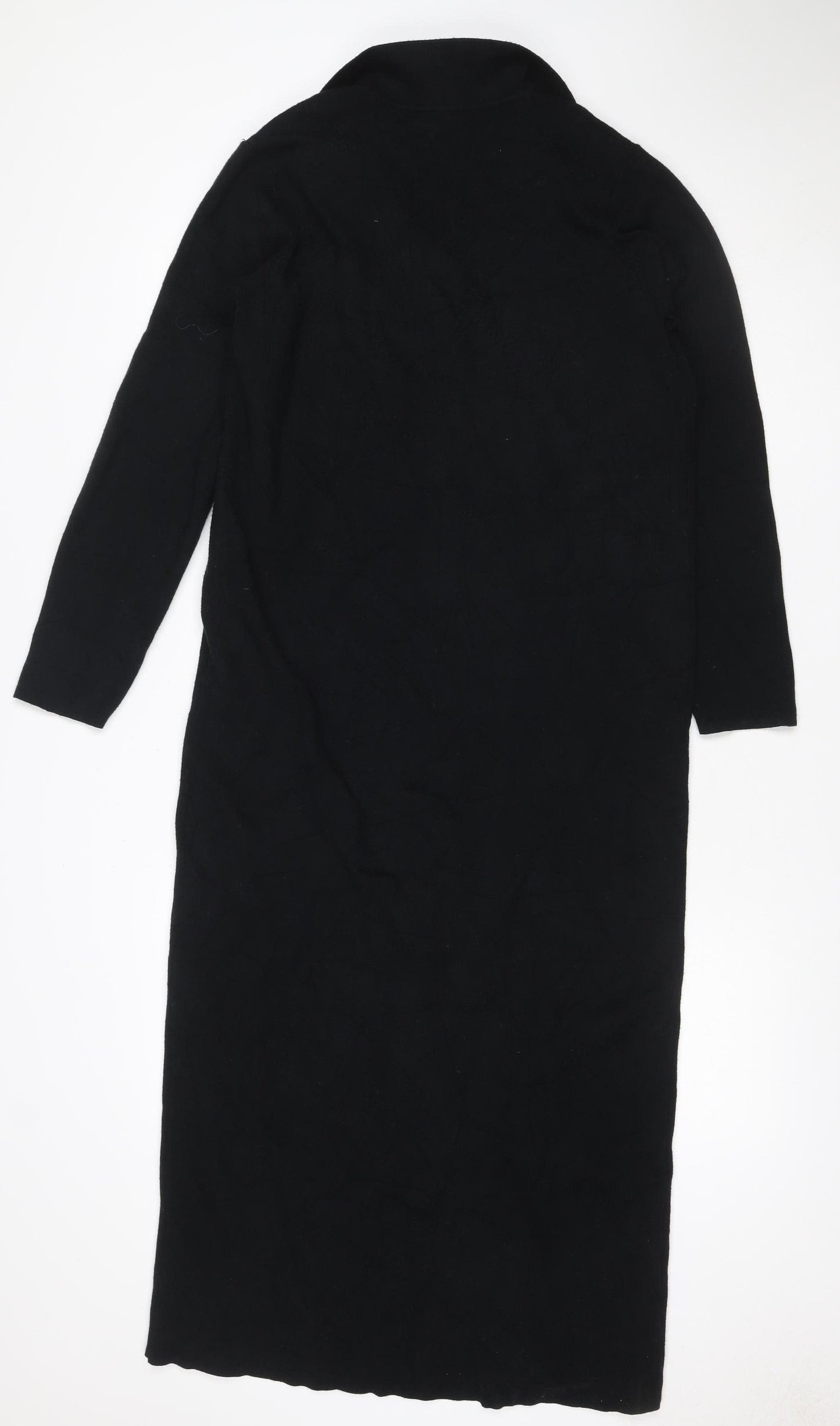 Marks and Spencer Women Black UK 16 Long Sleeve Shirt Dress