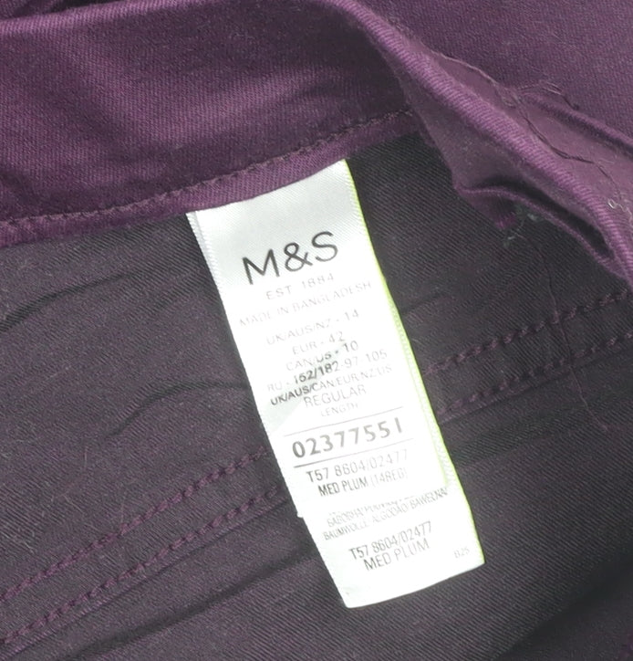 Marks and Spencer Women's Purple UK 14 Regular Jegging Jeans Stretch