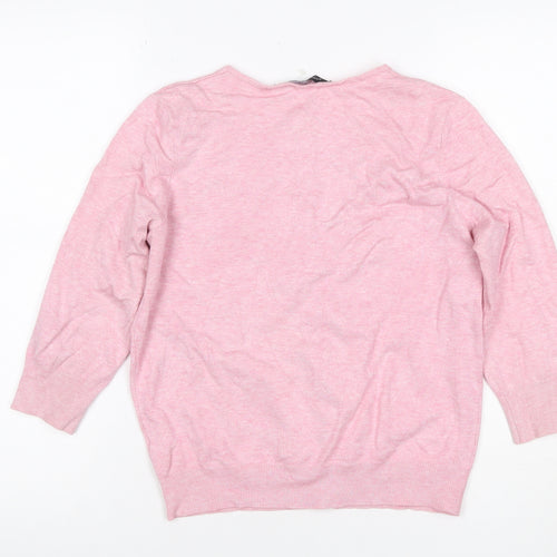 Dorothy Perkins Women Pink Size 14 Beaded Bow Knit Cardigan