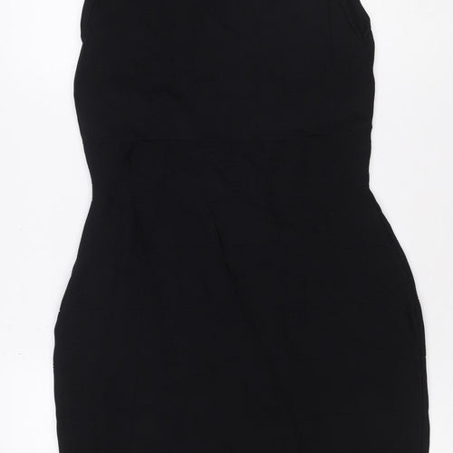 Phase Eight Women Black UK 12 Sleeveless V-Neck Knee Length Sheath Dress