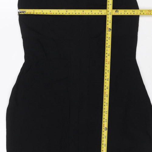 Phase Eight Women Black UK 12 Sleeveless V-Neck Knee Length Sheath Dress