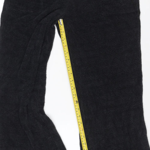 Marks and Spencer Women Black M Knit Wide-Leg Stretch Trousers
