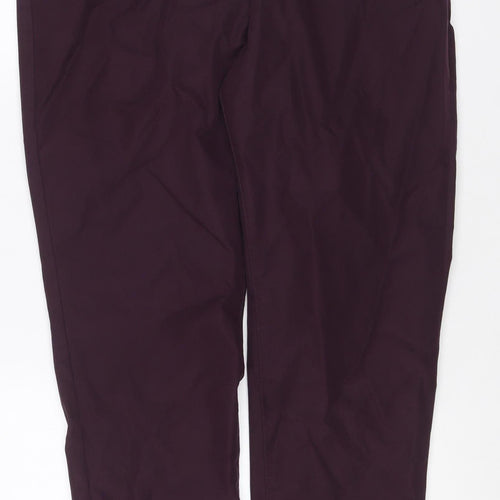Marks & Spencer Women Purple Size 14 Regular Straight Dress Trousers