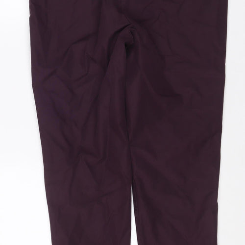 Marks & Spencer Women Purple Size 14 Regular Straight Dress Trousers