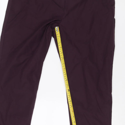 Marks & Spencer Women Purple Size 14 Regular Straight Dress Trousers