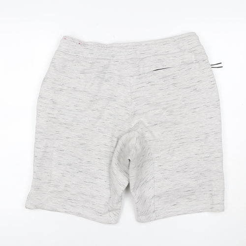 Nike Women’s Grey Marl Sweat Shorts Size L Drawstring Zip Pocket