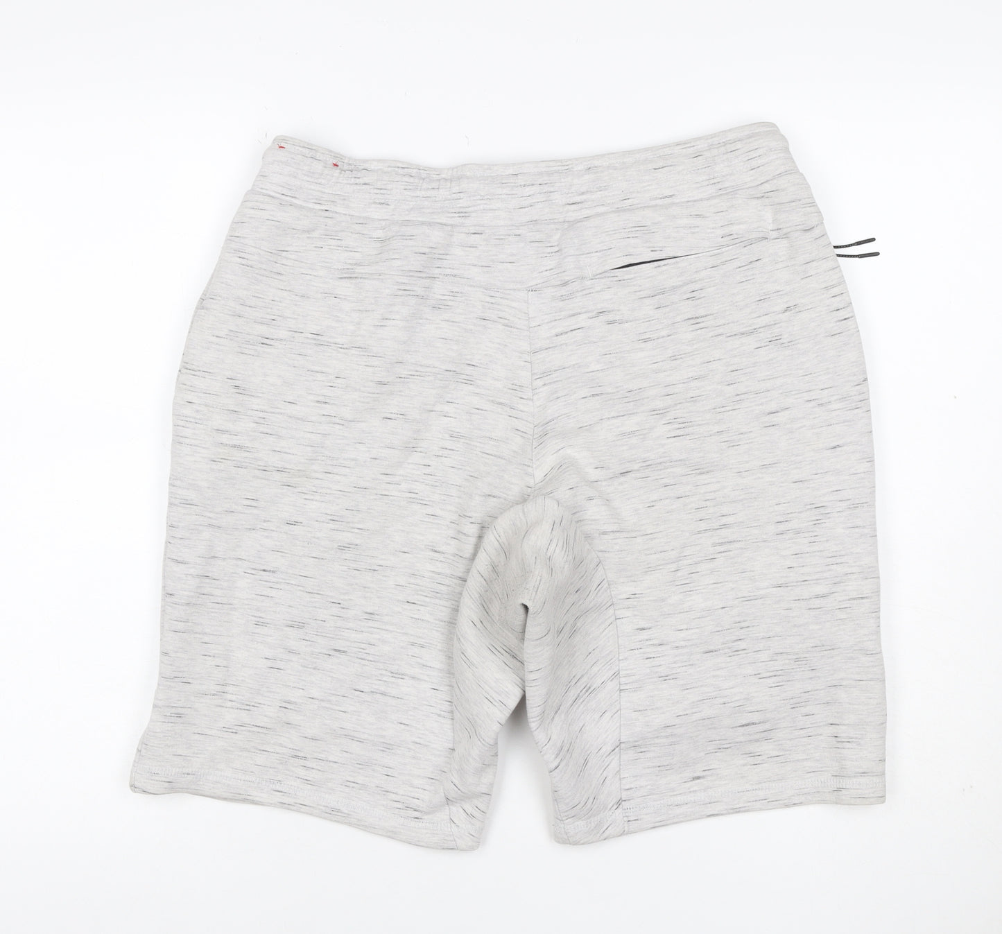 Nike Women’s Grey Marl Sweat Shorts Size L Drawstring Zip Pocket